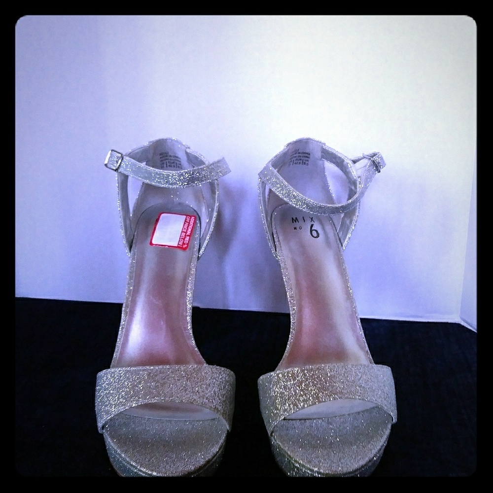 Silver high heels
